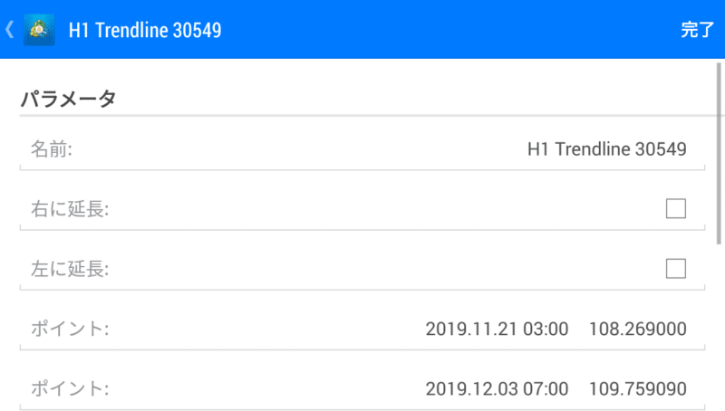 MT4・MT5スマホアプリ オブジェクトのパラメータ