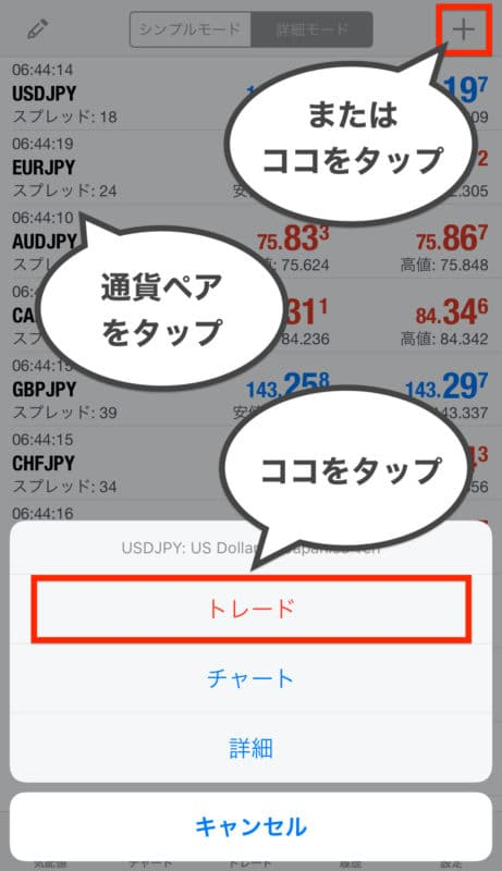 MT4・MT5 スマホアプリ 注文