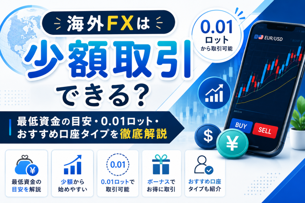 海外FXは少額取引できる？最低資金の目安・0.01ロット・おすすめ口座タイプを徹底解説