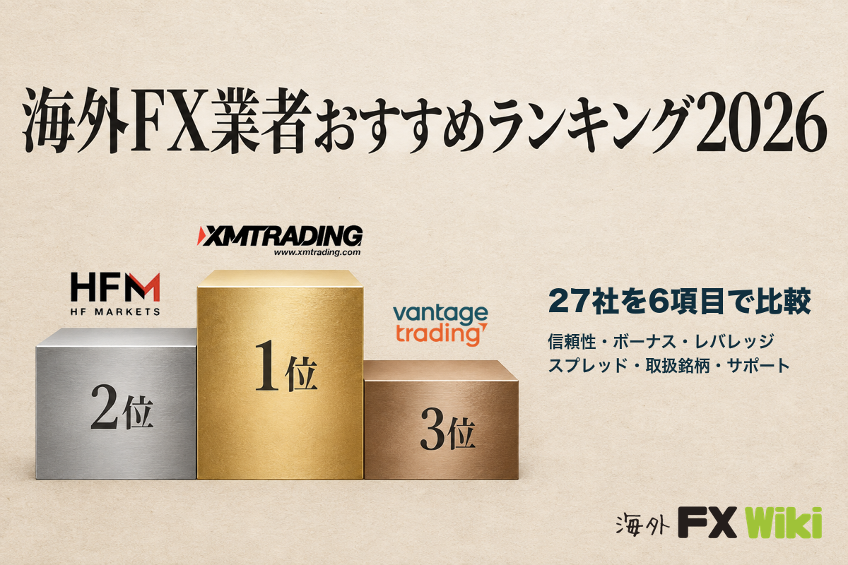 総合ランキングの結果:1位 XM Trading・2位 HFM・3位 Vantage Trading(27社を6項目で比較)
