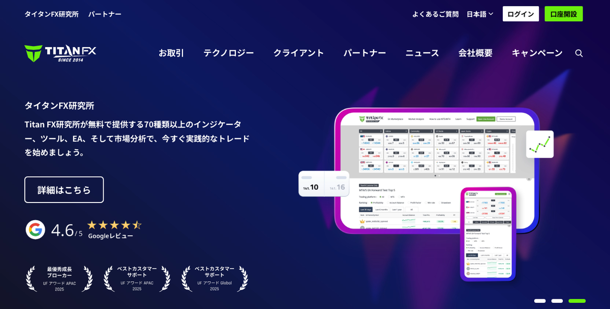 Titan FXの公式サイト