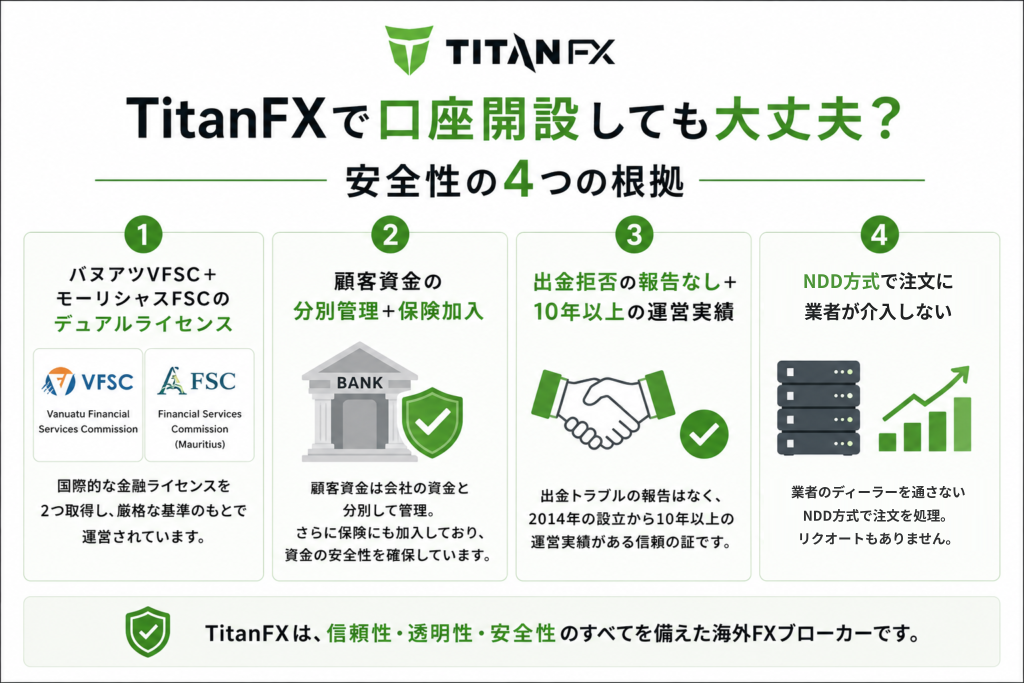 Titan FXで口座開設しても大丈夫？安全性の4つの根拠